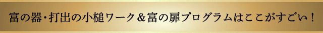 富の器・打出の小槌ワーク&富の扉プログラムはここがすごい!